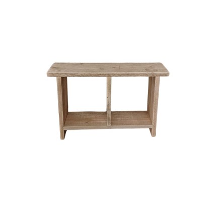 Wood4you - Panchina in legno con mensola intermedia - 70L x 49H x 18P - Legno riciclato - Tavolino - Panchina per ingresso