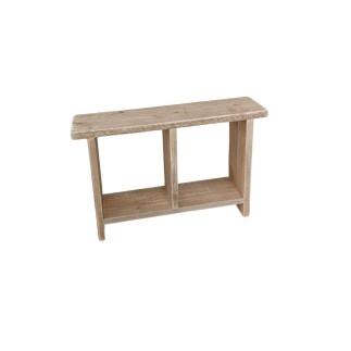 Wood4you - Wooden Bench with Intermediate Shelf - 70W x 49H x 18D - Reclaimed Wood - Side Table - Hall Bench