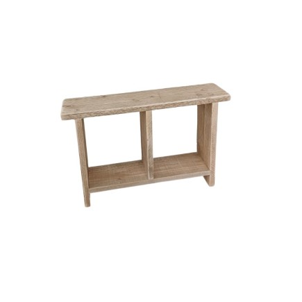 Wood4you - Panchina in legno con mensola intermedia - 70L x 49H x 18P - Legno riciclato - Tavolino - Panchina per ingresso