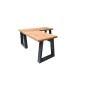 Wood4you - Bureau d'angle - Vancouver Bois torréfié 180/140Lx70Px75H Anthracite