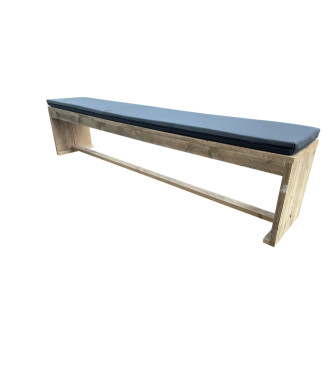 Wood4you - Banc de jardin New Harlem échafaudage bois - coussin inclus