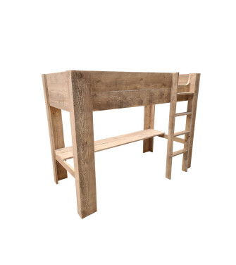 Wood4you - Hochbett Noortje Bett mit Schreibtisch Gerüst Holz 210Lx165Hx96T cm