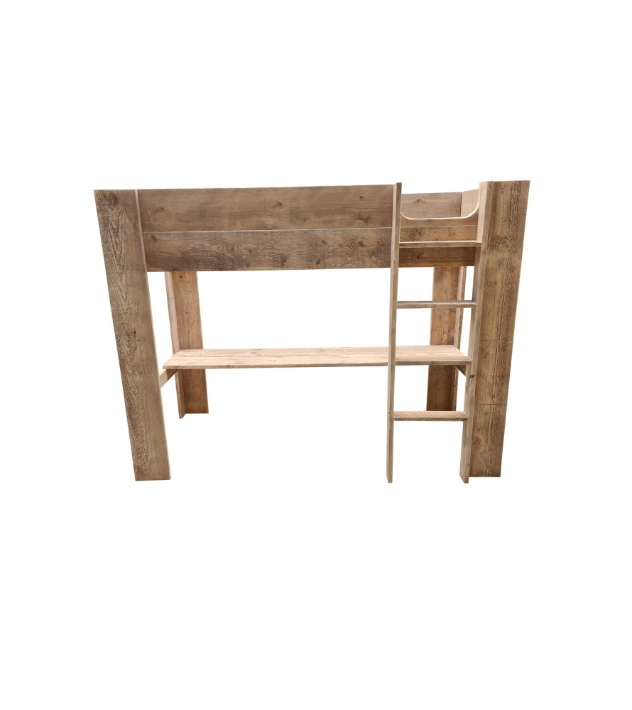 Wood4You - Loft Bed Noortje with Desk - Reclaimed Wood 210Lx165Hx96D cm