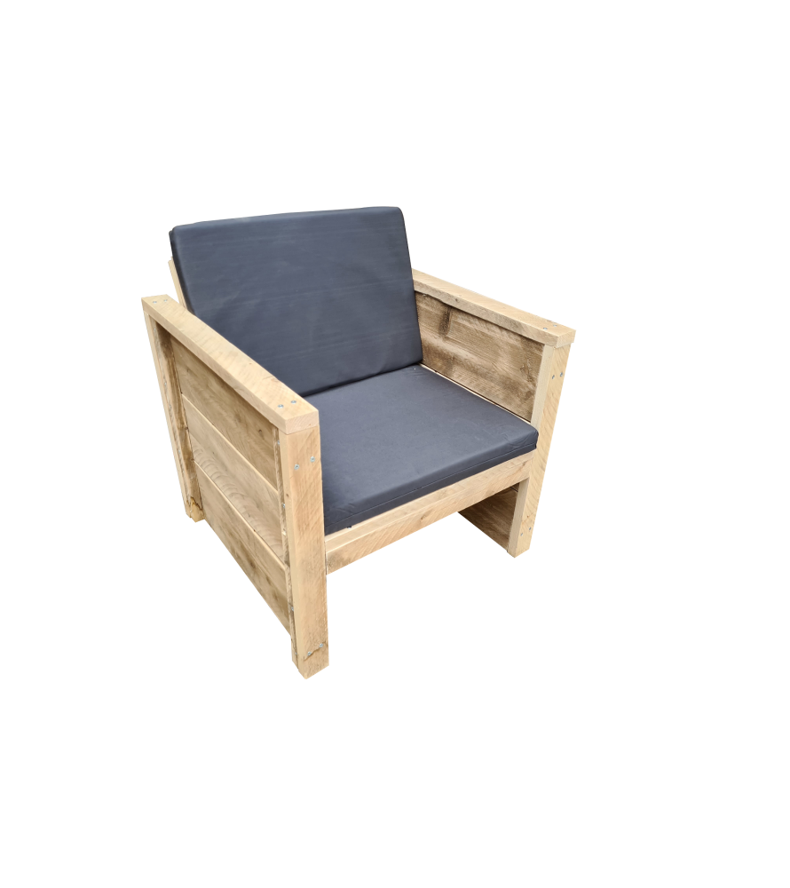 Wood4you - Garden chair Vlieland Scaffoldwood 65Lx72Hx57D cm incl cushion