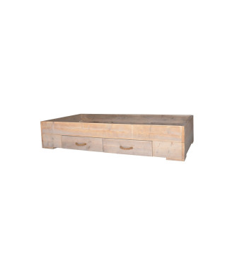 Wood4you - Letto singolo Billy trabattello legno 206Lx43Hx96P cm